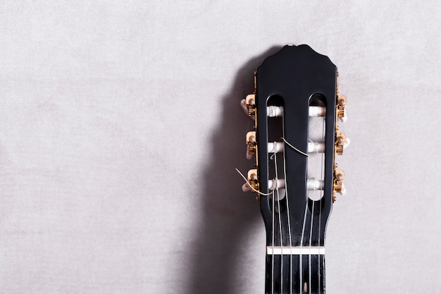 Top view of a guitar