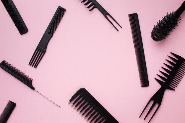 Top view of hair combs