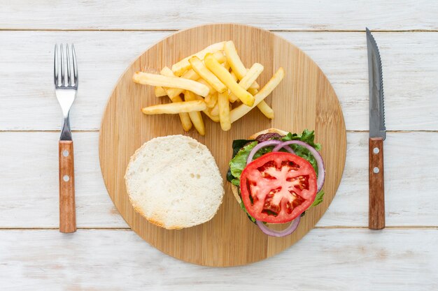 Top view hamburger