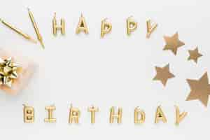 Free photo top view happy birthday message for party