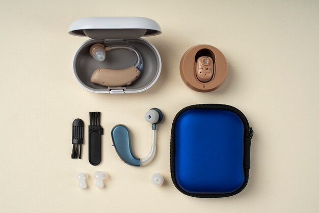 Top view hearing aids kit