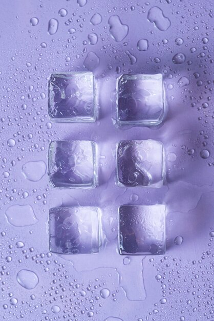 Top view  ice cubes arrangement