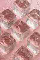 Free photo top view  ice cubes arrangement