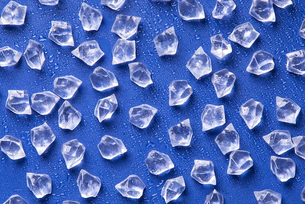 Top view ice cubes still life