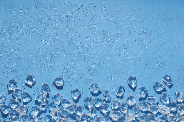 Top view ice cubes still life