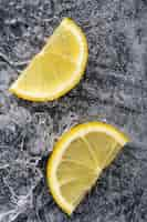 Free photo top view ice cubes still life