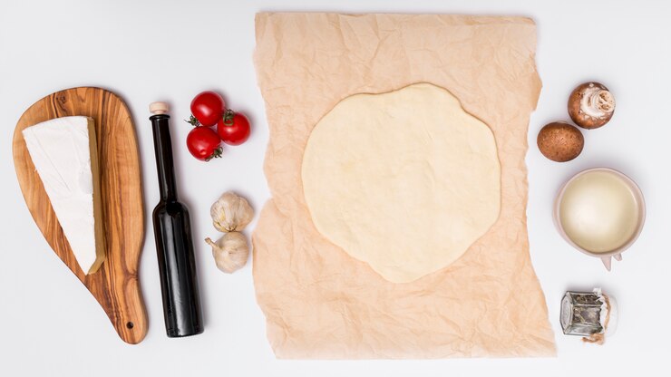 Free Photo top view of ingredient for cooking vegetarian pasta