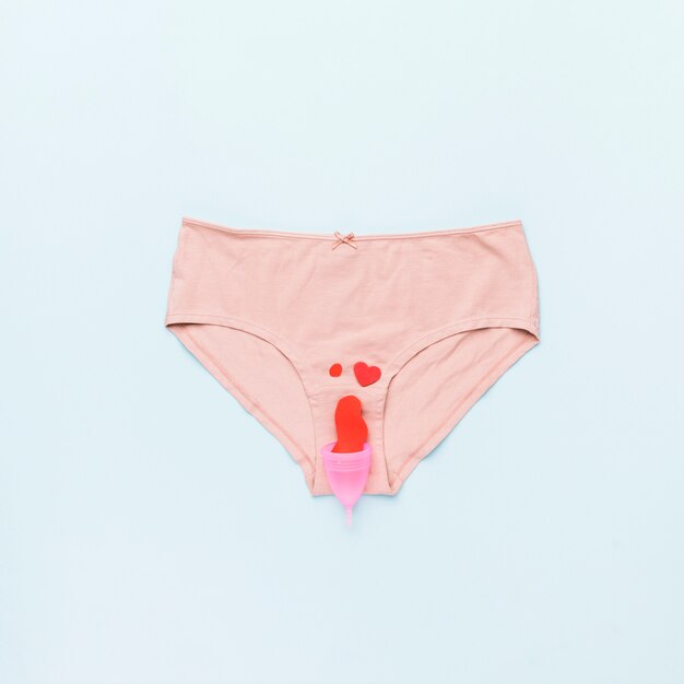 Top view knickers with paper stain