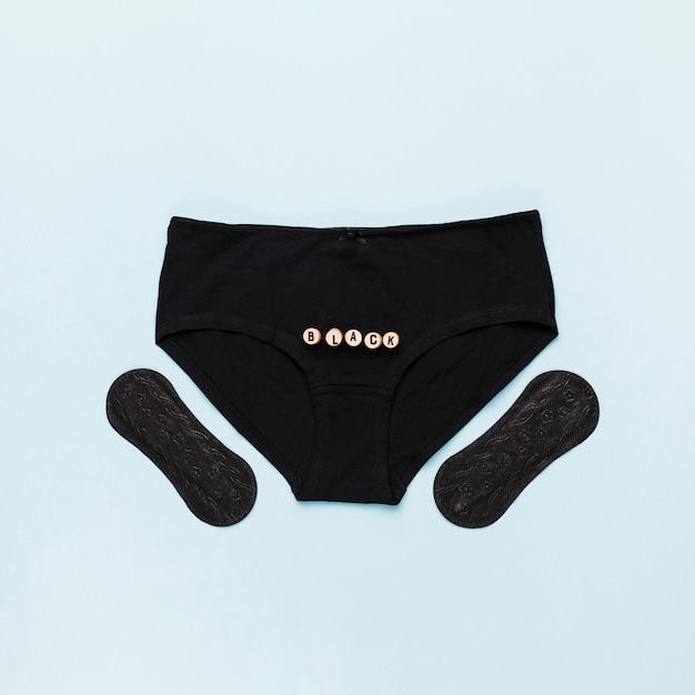 Top view knickers with sanitary towels