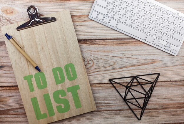 Top view to do list clipboard 