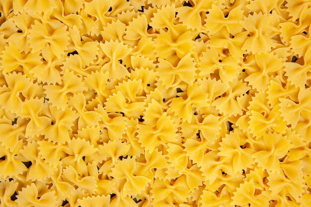 Top view little raw pasta dough food meal color meal many photo italian pasta