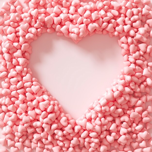 top view of lots of pink hearts