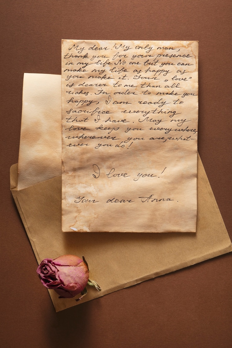 Free Photo top view love letters arrangement
