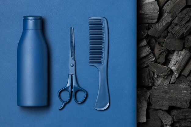 Top view  male self-care items