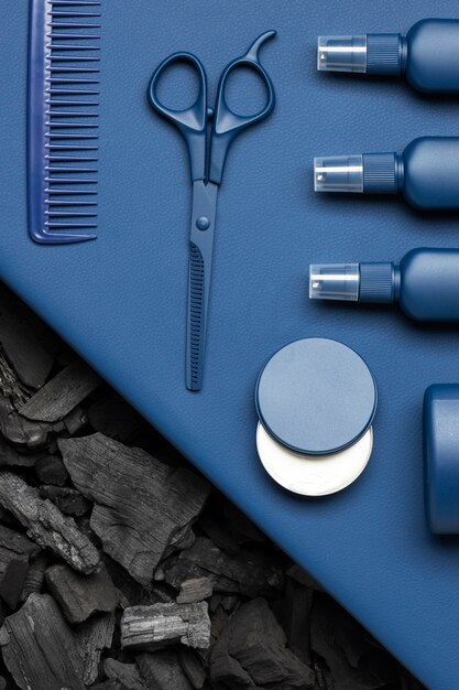 Top view  male self-care items