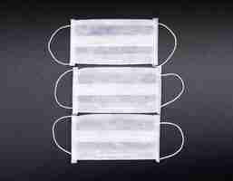 Free photo top view medical masks. horizontal