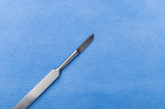 Free photo top view of medical scalpel