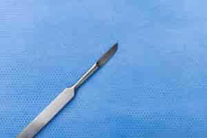 Free photo top view of medical scalpel