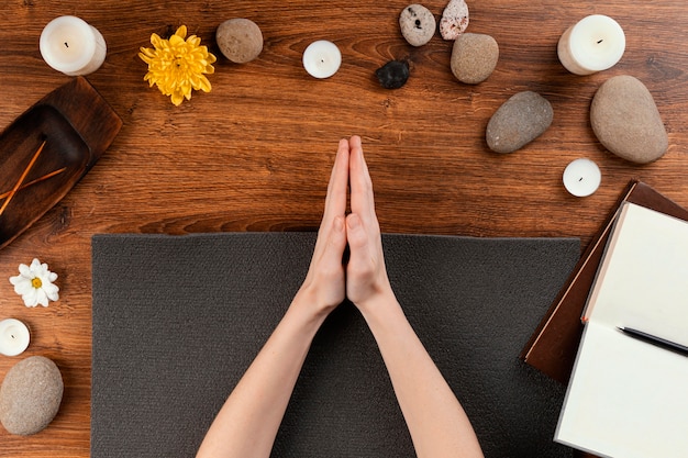 Vista dall'alto della sessione di meditazione