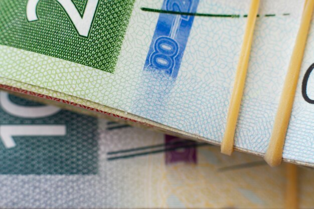 top view mexican banknotes arrangement