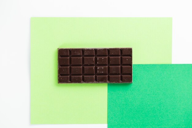 Top view milk chocolate block