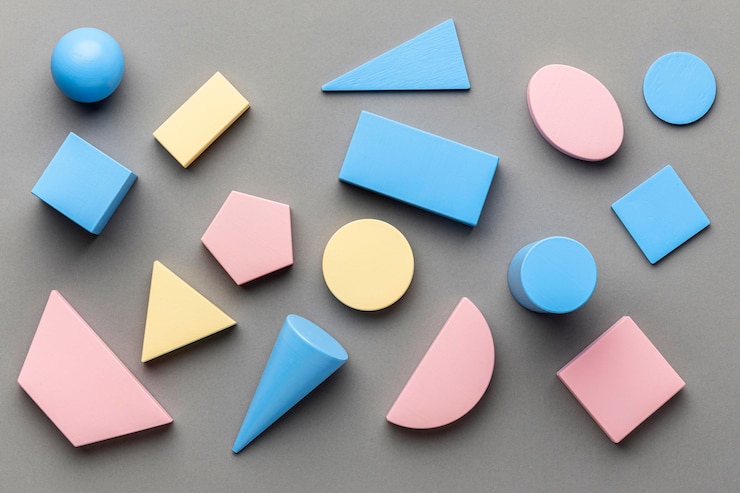 Free Photo top view of minimalistic geometrical figures