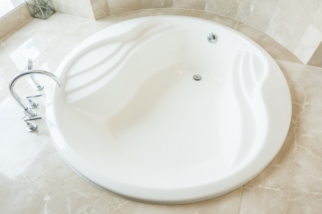 Top view of modern bathtub