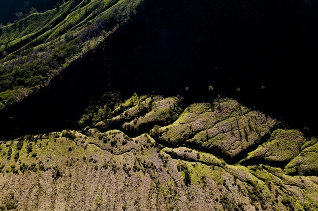 Top view of mountainous landscape