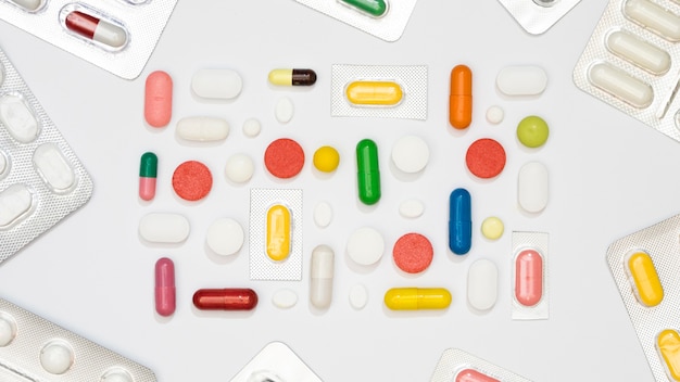 Top view of multiple pills
