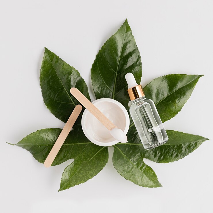Free Photo top view of natural cosmetics concept