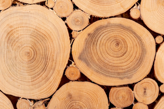 Foto gratuita struttura in legno naturale vista dall'alto