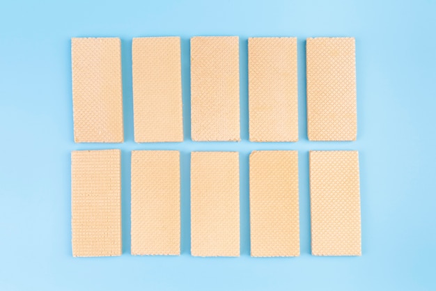 Top view of neatly arranged wafers