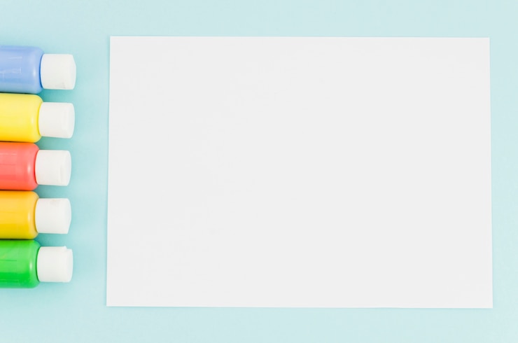 Free Photo top view notebook with paint line