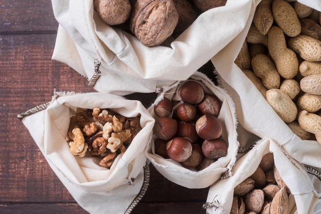 Top view of nuts arrangement