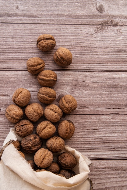 Top view of nuts with arrangement