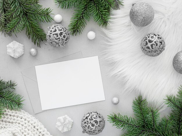 無料写真 コピースペースとクリスマスコンセプトの上面図