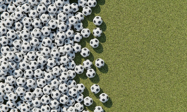 Бесплатное фото Вид сверху композиции с футбольными мячами