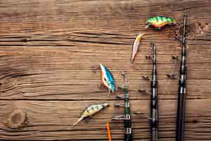 無料写真 釣り餌と釣り竿の平面図