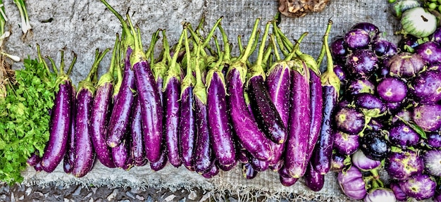 無料写真 市場の新鮮な野菜の上面図