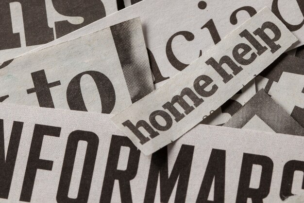 top view old newspaper pieces