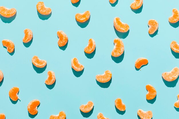 Top view orange slices arrangement