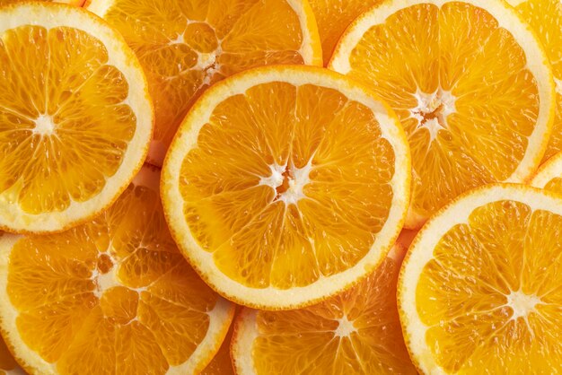 Top view of orange slices