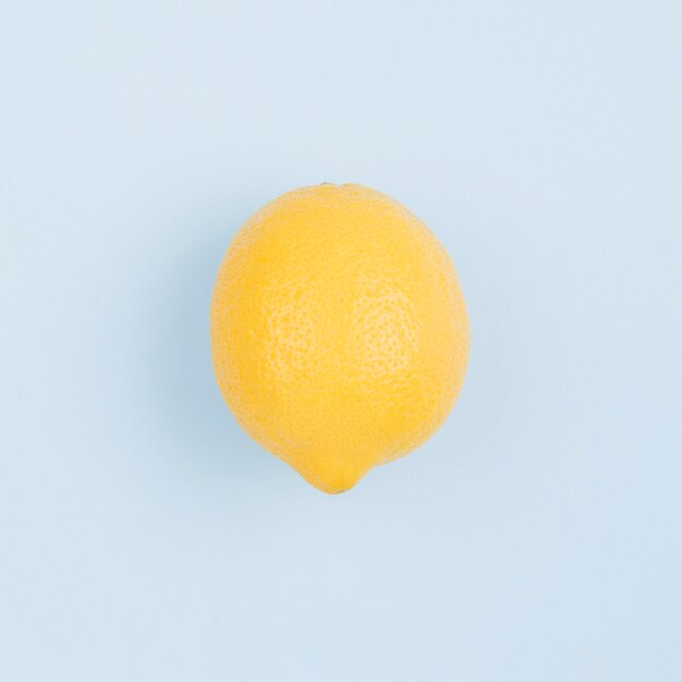 Top view organic lemon on the table