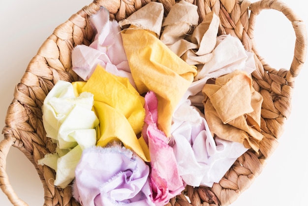 Top view pack of natural pigmented cloths