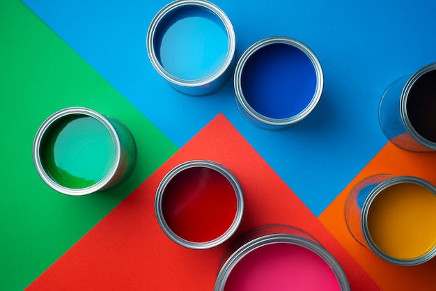 top view on paint can
