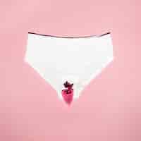 Free photo top view panties with menstrual cup