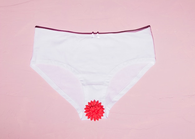 Top view panties with paper flower