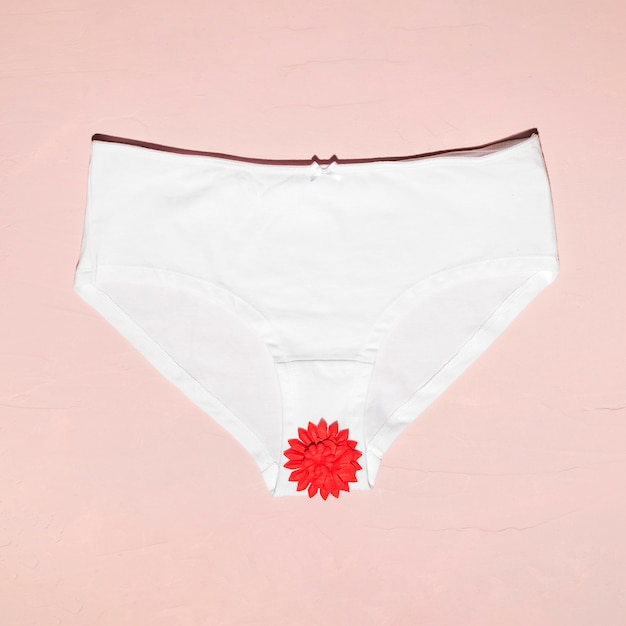 Top view panties with paper flower