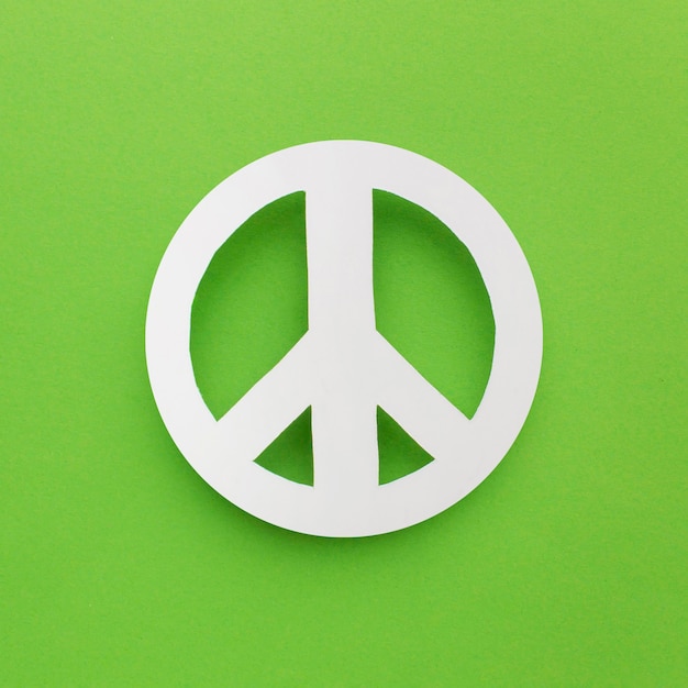 Free photo top view of paper peace sign