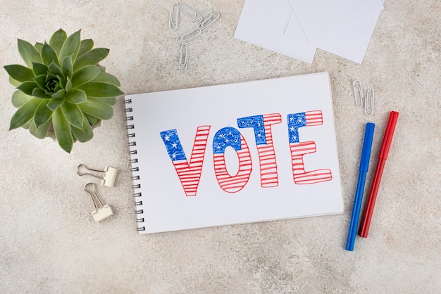 Top view paper style voting arrangement